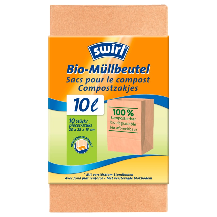 Swirl Bio-Müll-Papierbeutel 10l, 10 Stück